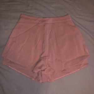 High waisted light pink flowy shorts